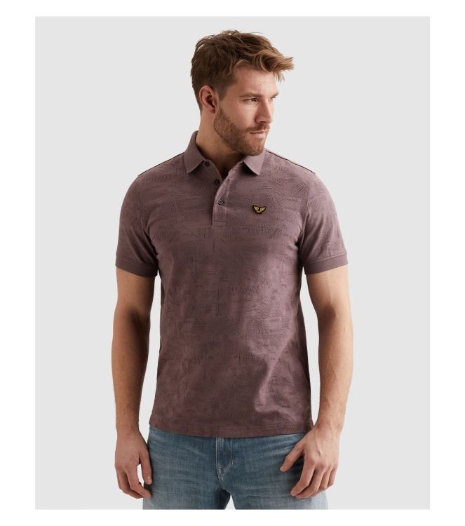 PME Legend Short sleeve polo jacquard jersey 4323 Moonscape