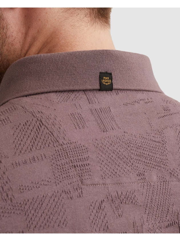 PME Legend Short sleeve polo jacquard jersey 4323 Moonscape