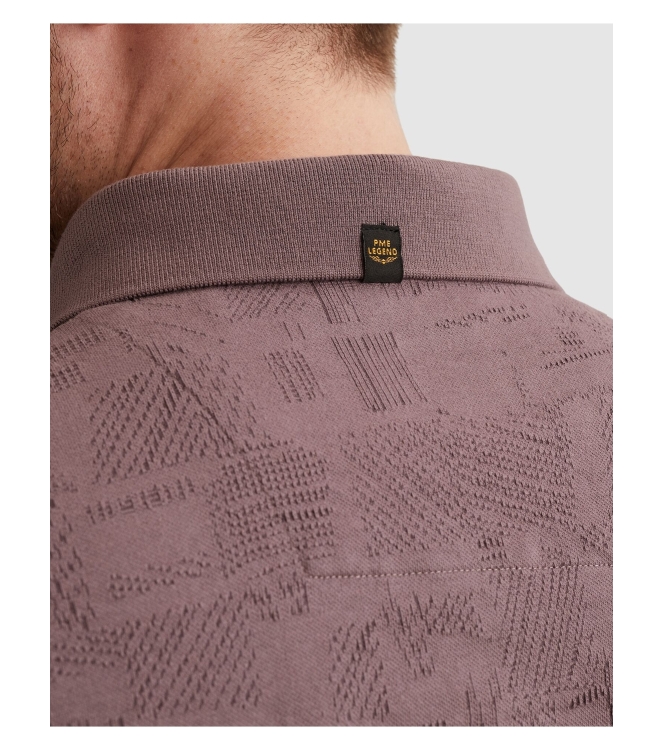 PME Legend Short sleeve polo jacquard jersey 4323 Moonscape