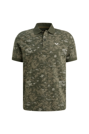 PME Legend Short sleeve polo slub jersey aop 6150 Thyme