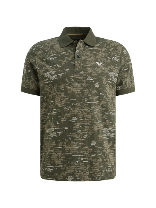 PME Legend Short sleeve polo slub jersey aop 6150 Thyme