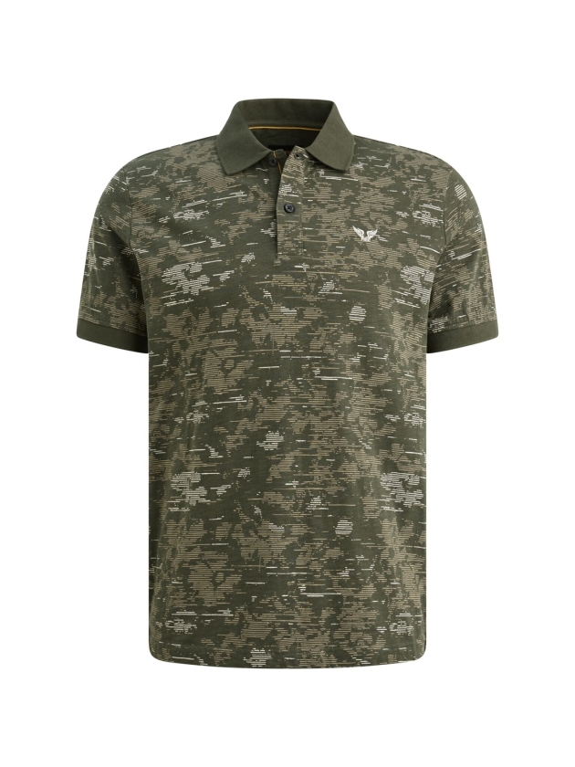 PME Legend Short sleeve polo slub jersey aop 6150 Thyme