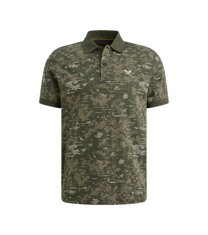 PME Legend Short sleeve polo slub jersey aop 6150 Thyme