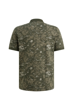 PME Legend Short sleeve polo slub jersey aop 6150 Thyme