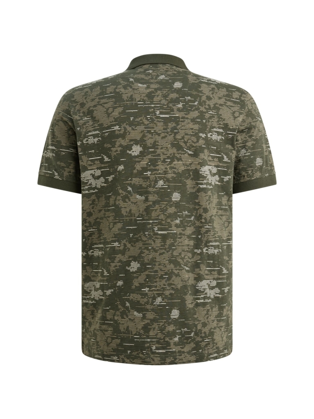 PME Legend Short sleeve polo slub jersey aop 6150 Thyme