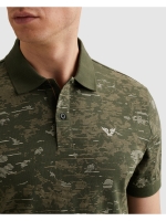 PME Legend Short sleeve polo slub jersey aop 6150 Thyme
