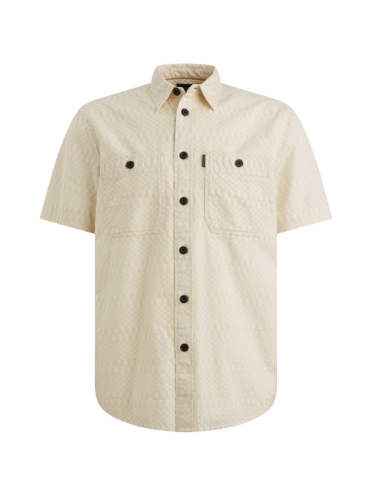 PME Legend Short Sleeve Shirt Jacquard 7013 Bone white