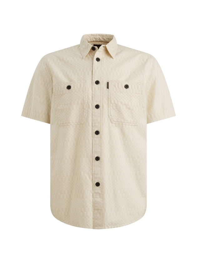 PME Legend Short Sleeve Shirt Jacquard 7013 Bone white