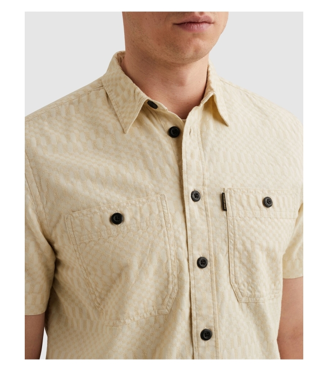PME Legend Short Sleeve Shirt Jacquard 7013 Bone white