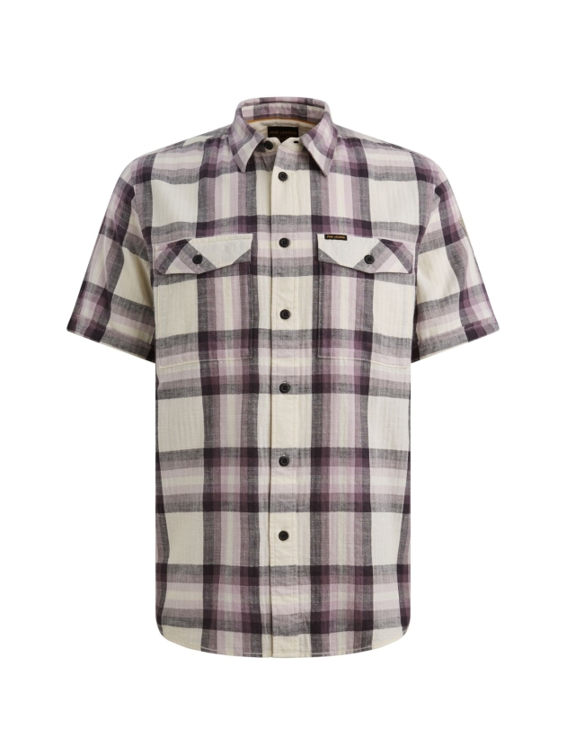 PME Legend Short Sleeve Shirt Slub Herringbon 4323 Moonscape