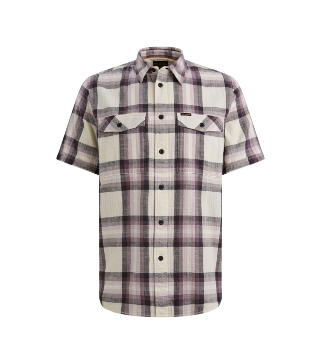 PME Legend Short Sleeve Shirt Slub Herringbon 4323 Moonscape