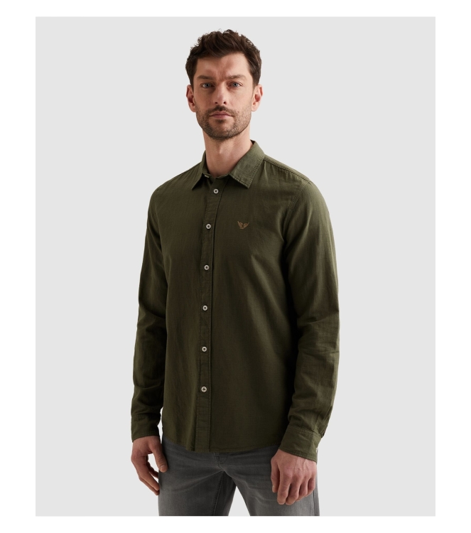 PME Legend LONG SLEEVE SHIRT Ctn Linen garmen 6150 Thyme