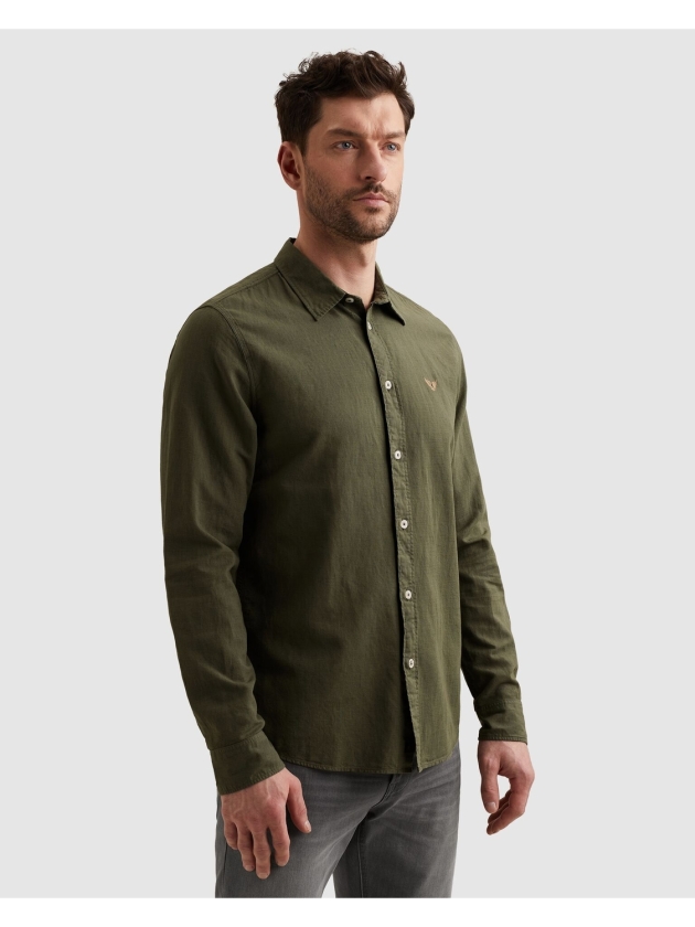 PME Legend LONG SLEEVE SHIRT Ctn Linen garmen 6150 Thyme