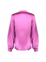 Geisha Blouse satin with bow 000380 Purple