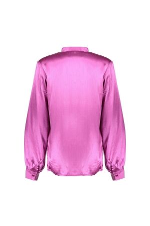 Geisha Blouse satin with bow 000380 Purple