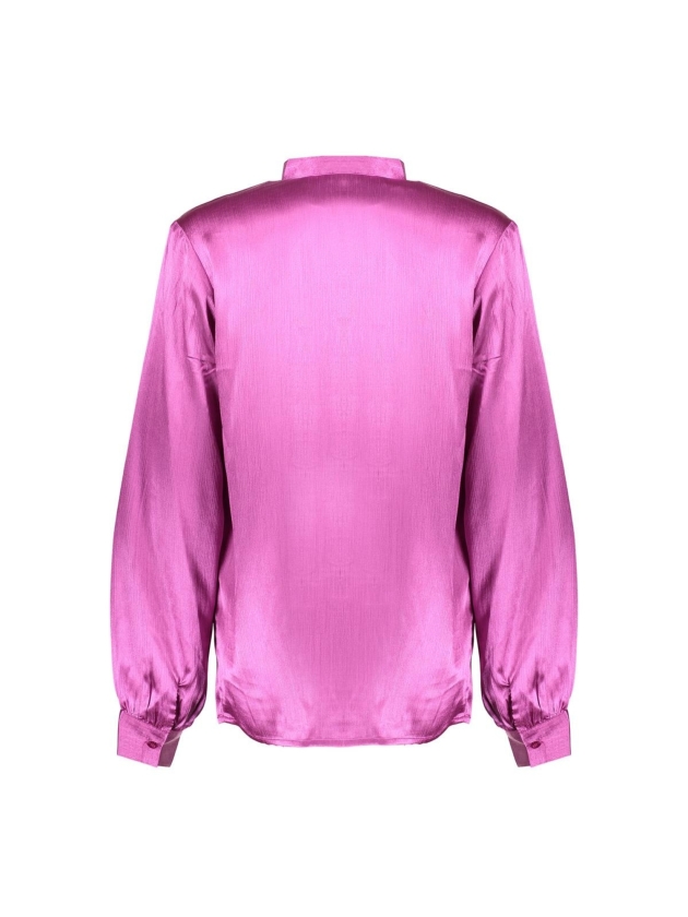 Geisha Blouse satin with bow 000380 Purple