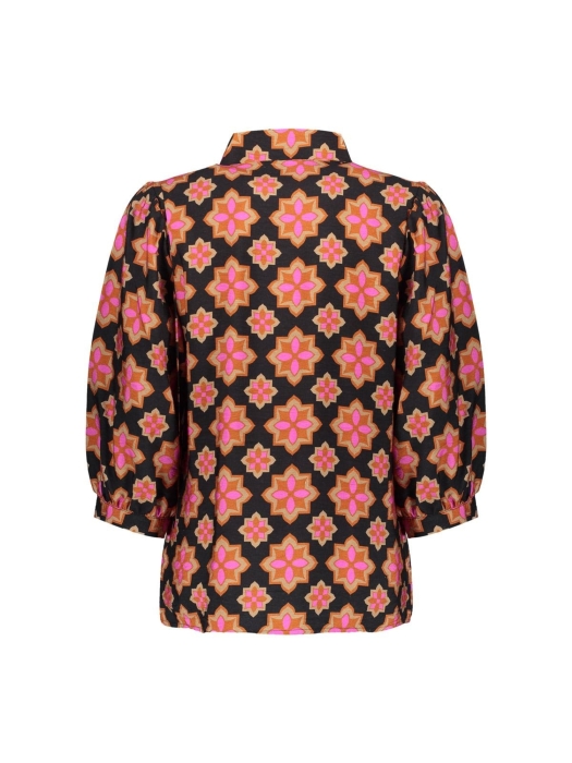 Geisha Blouse print star 000999 Black