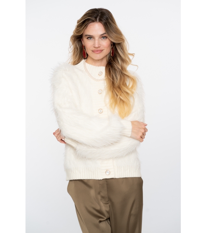 Geisha Cardigan furry 000010 Offwhite