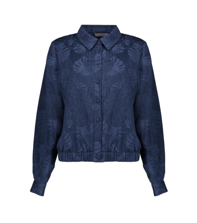 Geisha Jacket denim flowers 000625 Blue