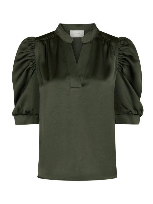 Neo Noir Roella heavy sateen blouse 591 Deep green