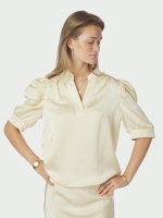 Neo Noir Roella heavy sateen blouse 191 Light yellow