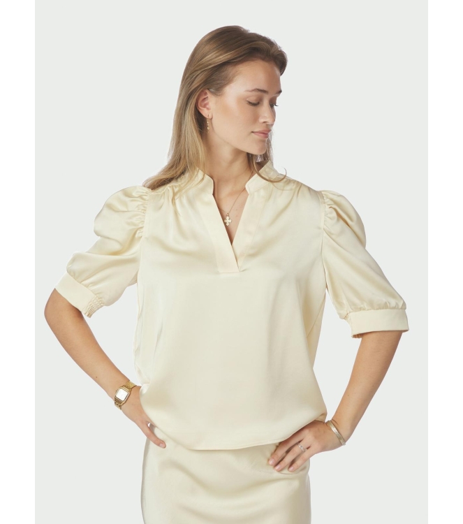 Neo Noir Roella heavy sateen blouse 191 Light yellow