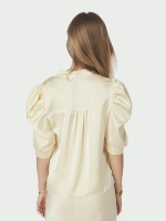 Neo Noir Roella heavy sateen blouse 191 Light yellow