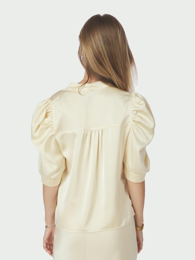 Neo Noir Roella heavy sateen blouse 191 Light yellow