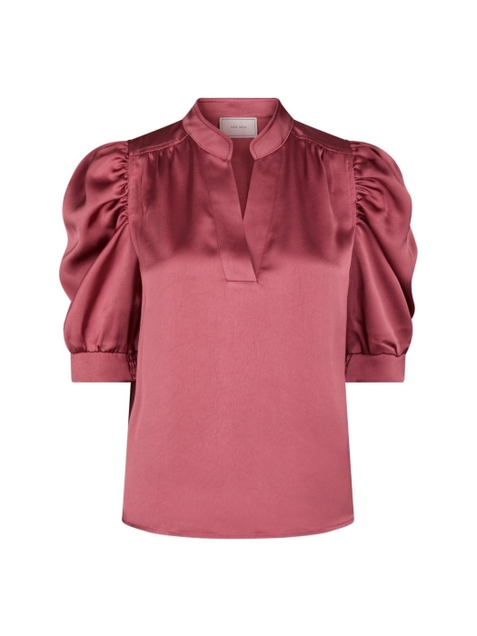 Neo Noir Roella heavy sateen blouse 430 Cherry pink