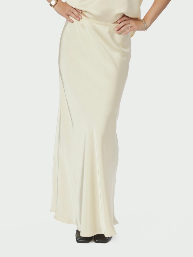 Neo Noir Vicky heavy sateen skirt 191 Light yellow