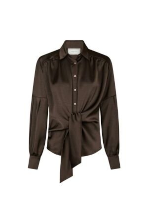 Neo Noir Naja satin shirt 686 Dark brown