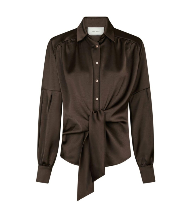 Neo Noir Naja satin shirt 686 Dark brown