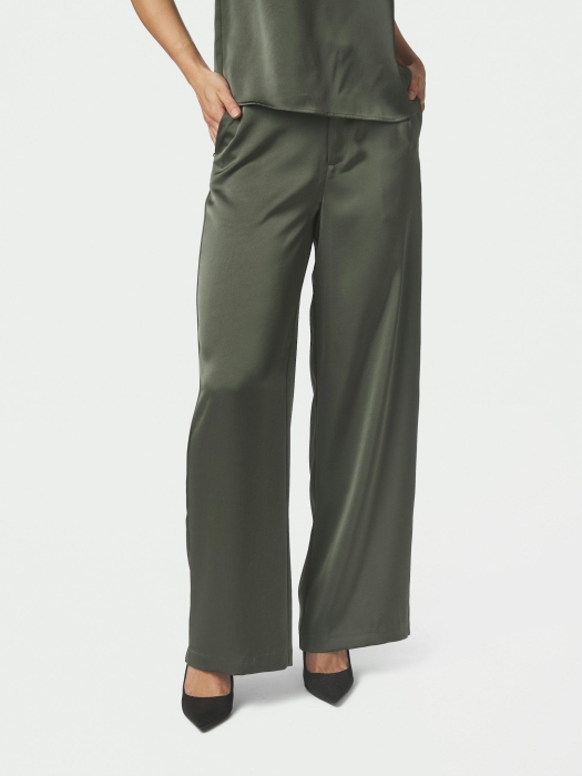 Neo Noir Emmett heavy sateen pants 591 Deep green