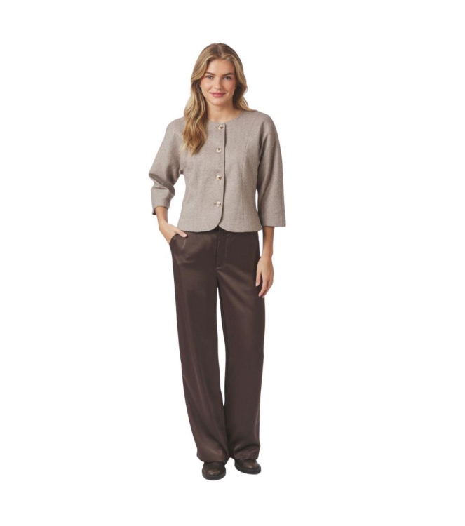 Neo Noir Emmett heavy sateen pants 676 Dark brown