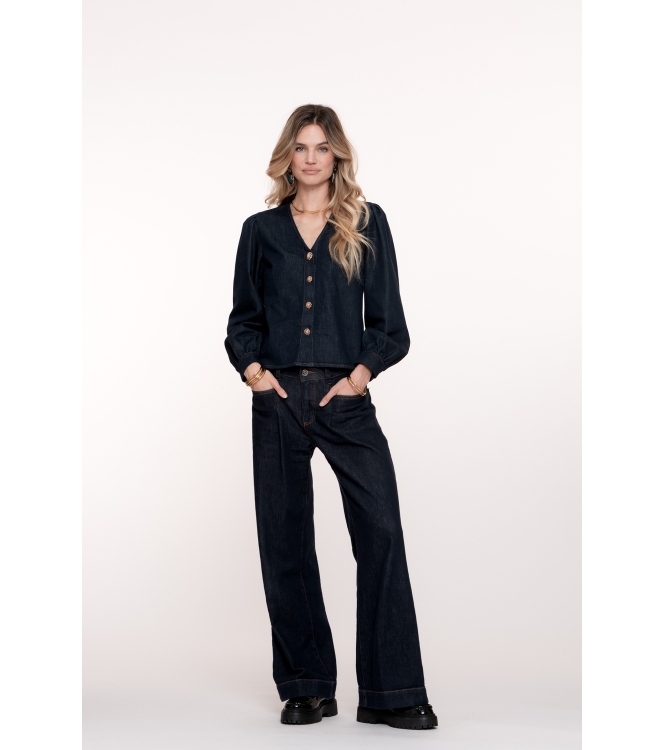 Geisha Jeans flair 000880 Dark blue denim