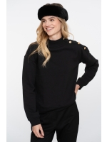 Geisha Sweater with buttons at shoulder 000999 Black