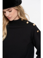 Geisha Sweater with buttons at shoulder 000999 Black