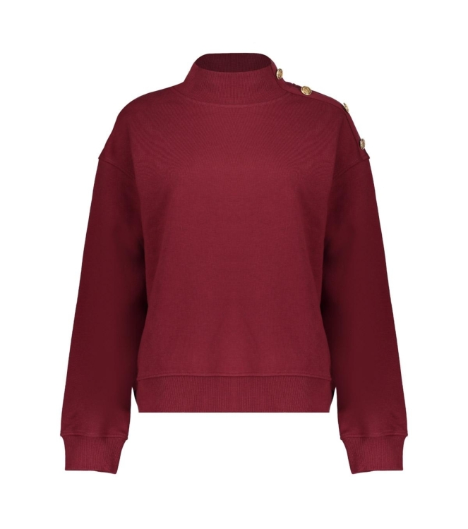 Geisha Sweater with buttons at shoulder 480 Burgundy