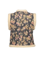 Geisha Gilet print 000999 Black