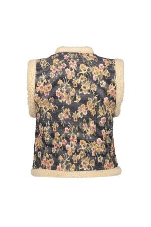 Geisha Gilet print 000999 Black