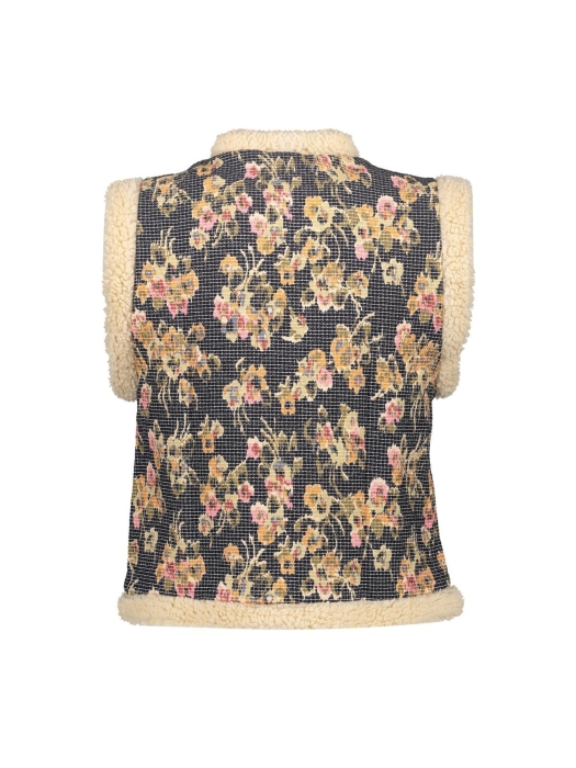 Geisha Gilet print 000999 Black
