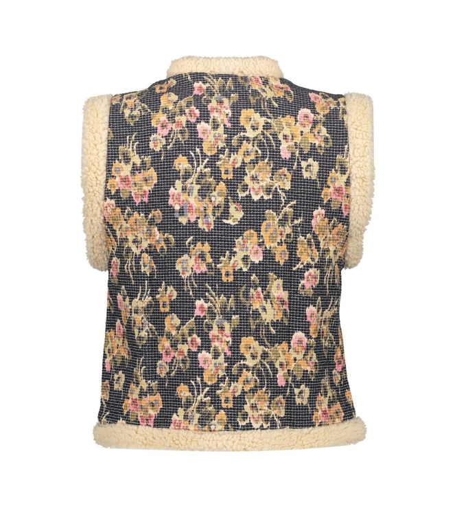 Geisha Gilet print 000999 Black