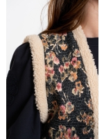 Geisha Gilet print 000999 Black