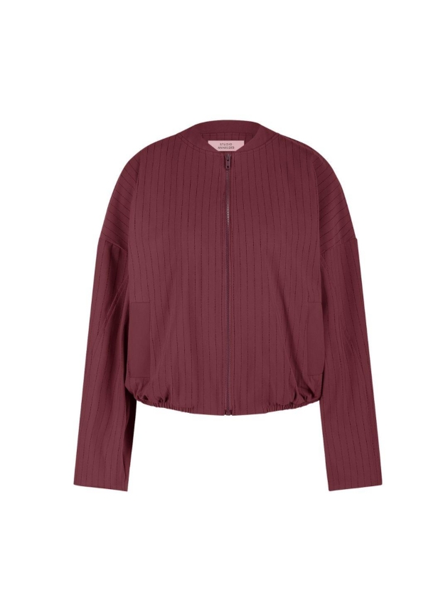 Studio Anneloes Storm stripe bomber jacket 3069 bordeaux/dark blue