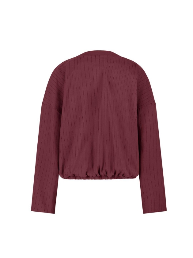 Studio Anneloes Storm stripe bomber jacket 3069 bordeaux/dark blue