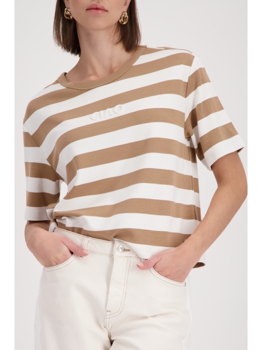 Monari Sweatshirt 547 Biscotti ringel