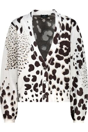 Monari Strickjacke 566 Dark chocolate gemustert