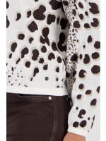 Monari Pullover 566 Dark chocolate gemustert