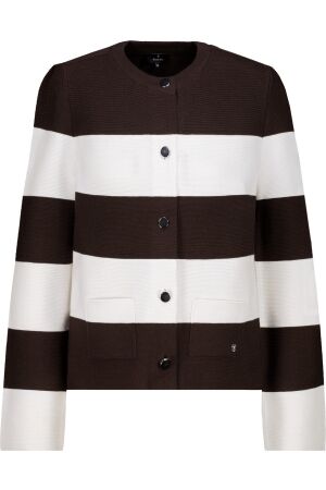 Monari Strickjacke 565 Dark chocolate ringel