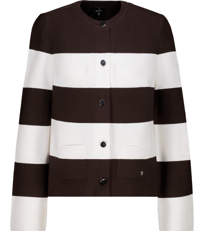 Monari Strickjacke 565 Dark chocolate ringel